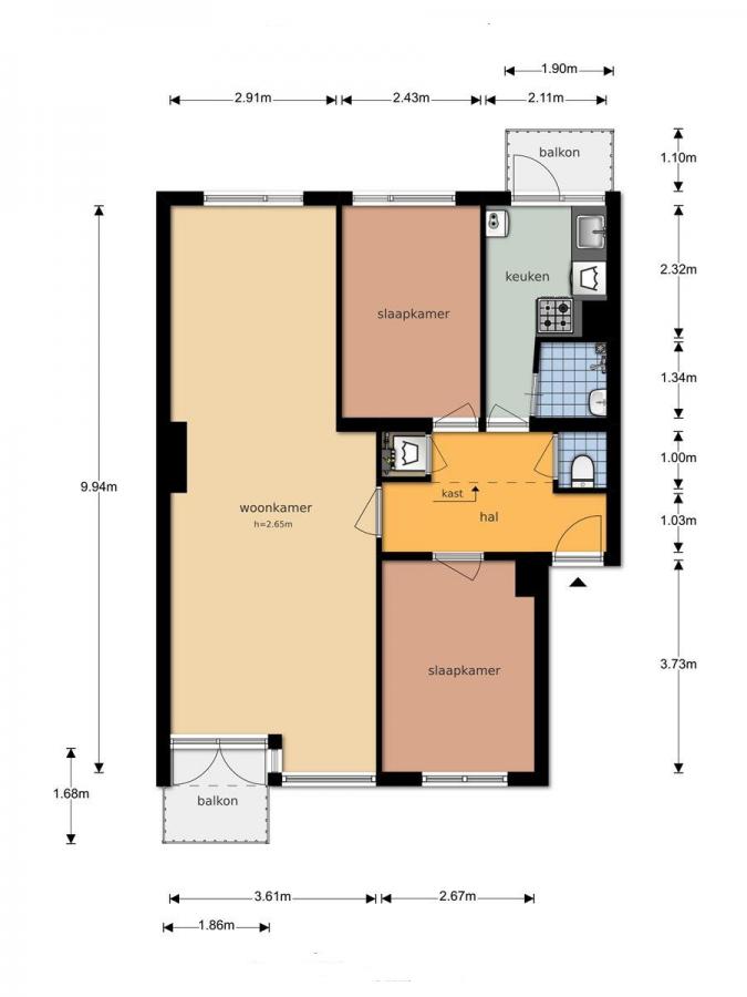Te Huur 3 Kamer Appartement Zwanenvechtlaan In Utrecht