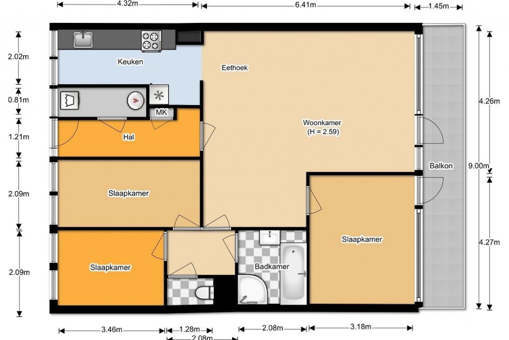 Te Huur 4 Kamer Appartement Volendamlaan In Den Haag