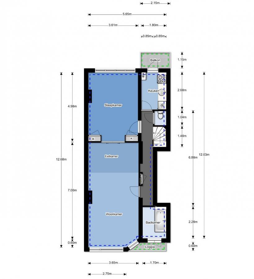Te Huur 2 Kamer Appartement Bergselaan In Rotterdam