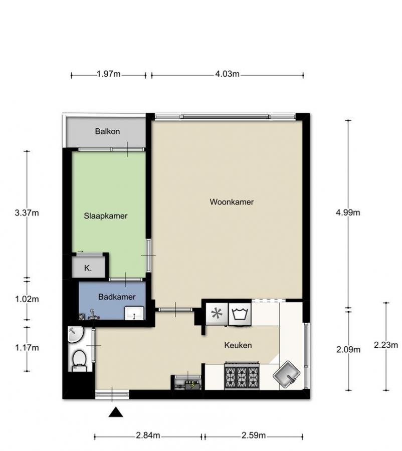 Te Huur 2 Kamer Appartement Populierenlaan In Amstelveen