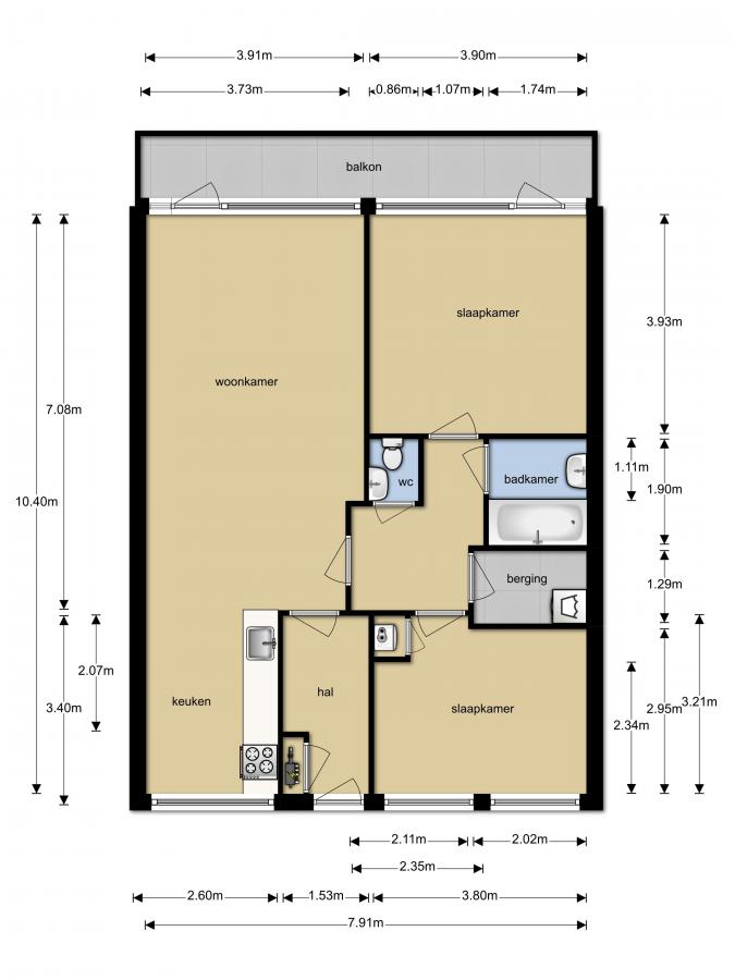 Te Huur 3 Kamer Appartement Hisveltplein In Arnhem
