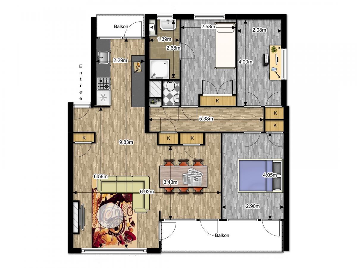 Te Huur 4 Kamer Appartement CÃÂésar Franckstraat In Leiden