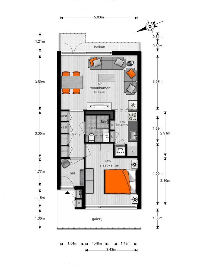 Te Huur 2 Kamer Appartement Rauwenhofflaan In Utrecht