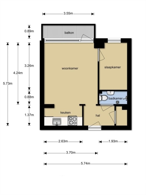 Te Huur 2 Kamer Appartement Prins Bernhardplein In Zaandam