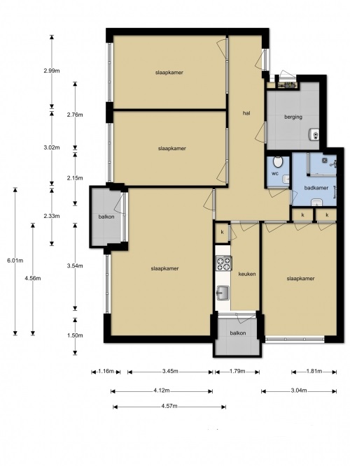 Te Huur 4 Kamer Appartement Pisanostraat In Eindhoven