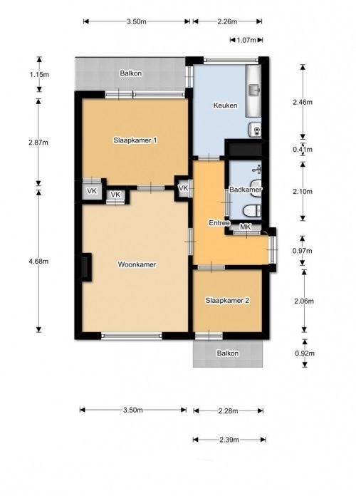 Te Huur 2 Kamer Appartement Reigerstraat In Dordrecht