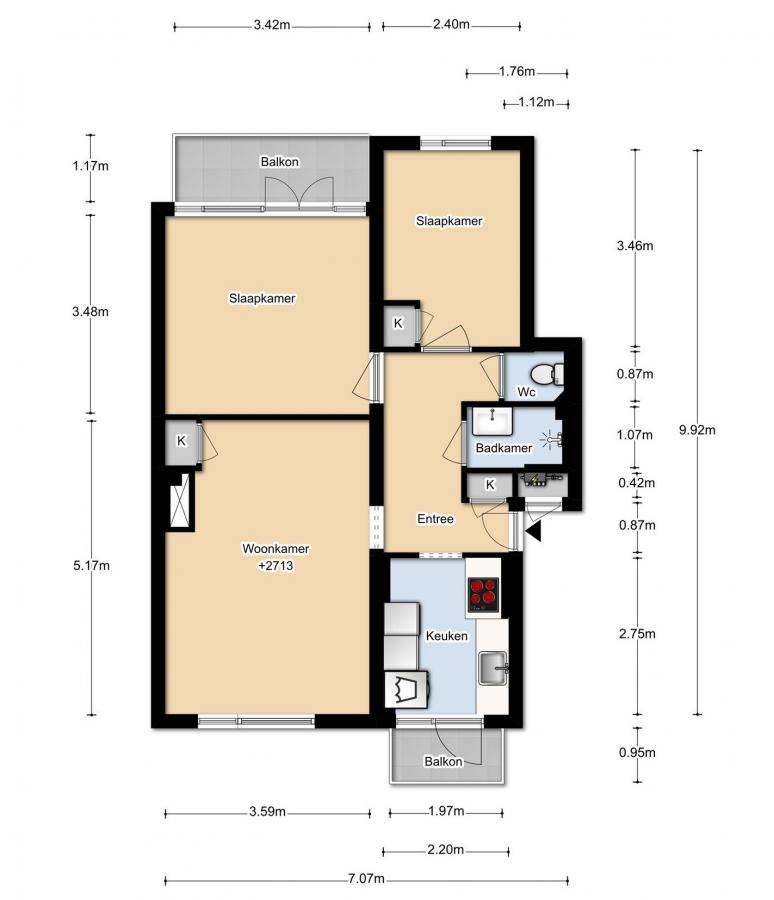 Te Huur 3 Kamer Appartement Brigantijnstraat In Rotterdam
